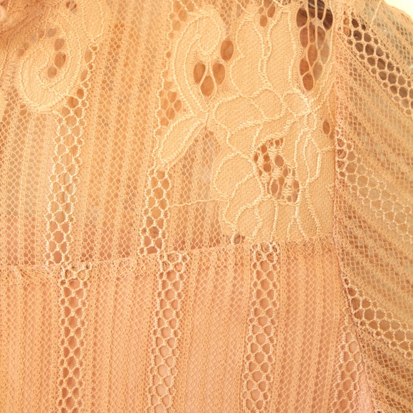 NWT Xhilaration Babydoll Top Lace Peach Boho - Picture 7 of 7